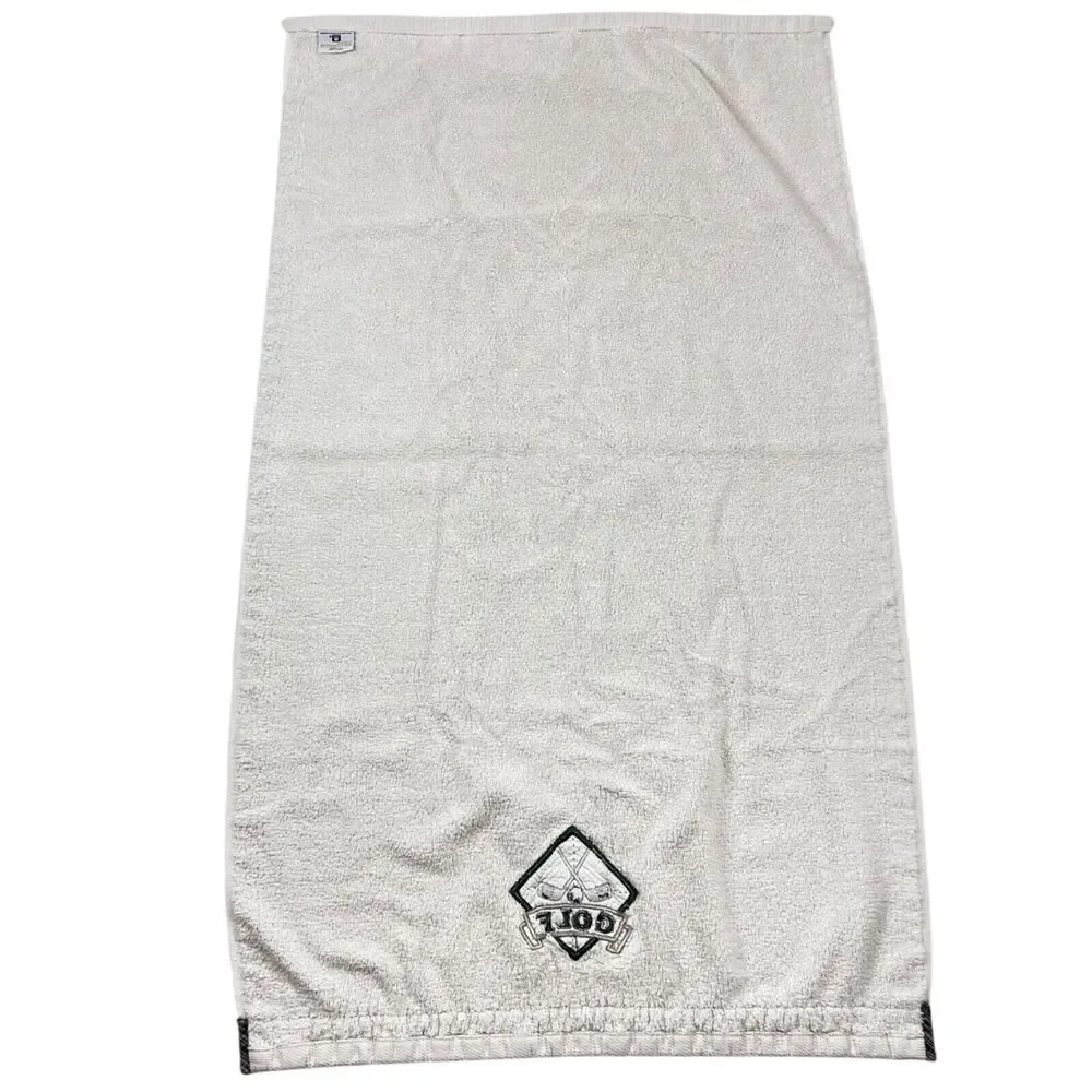 2 Millennium by 1888 Mills Golf Bath Towels Cotton 46x27 Fluffy Plaid Embroider